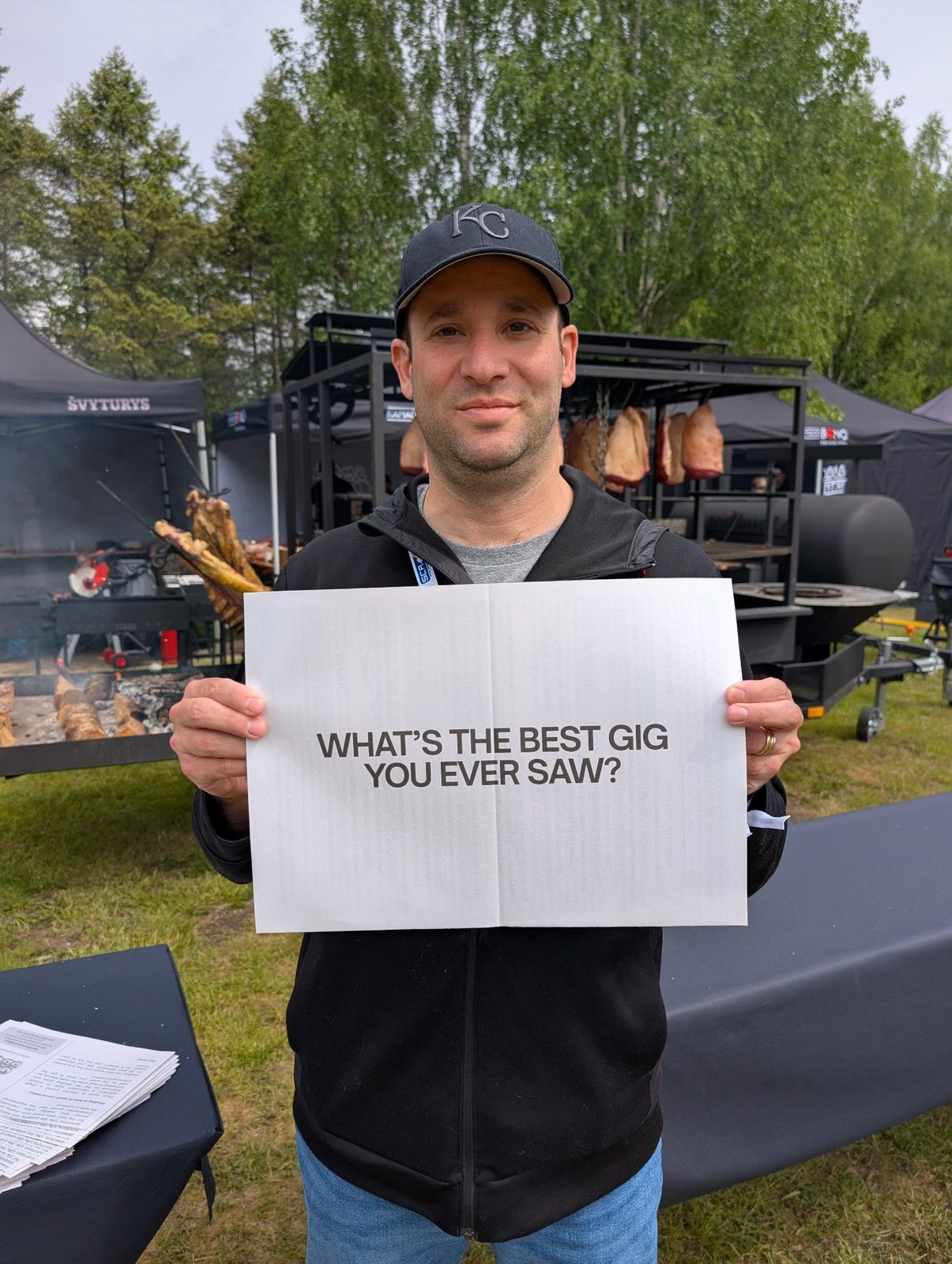 Jared holding a Kindling question asking what is the best gig you ever saw