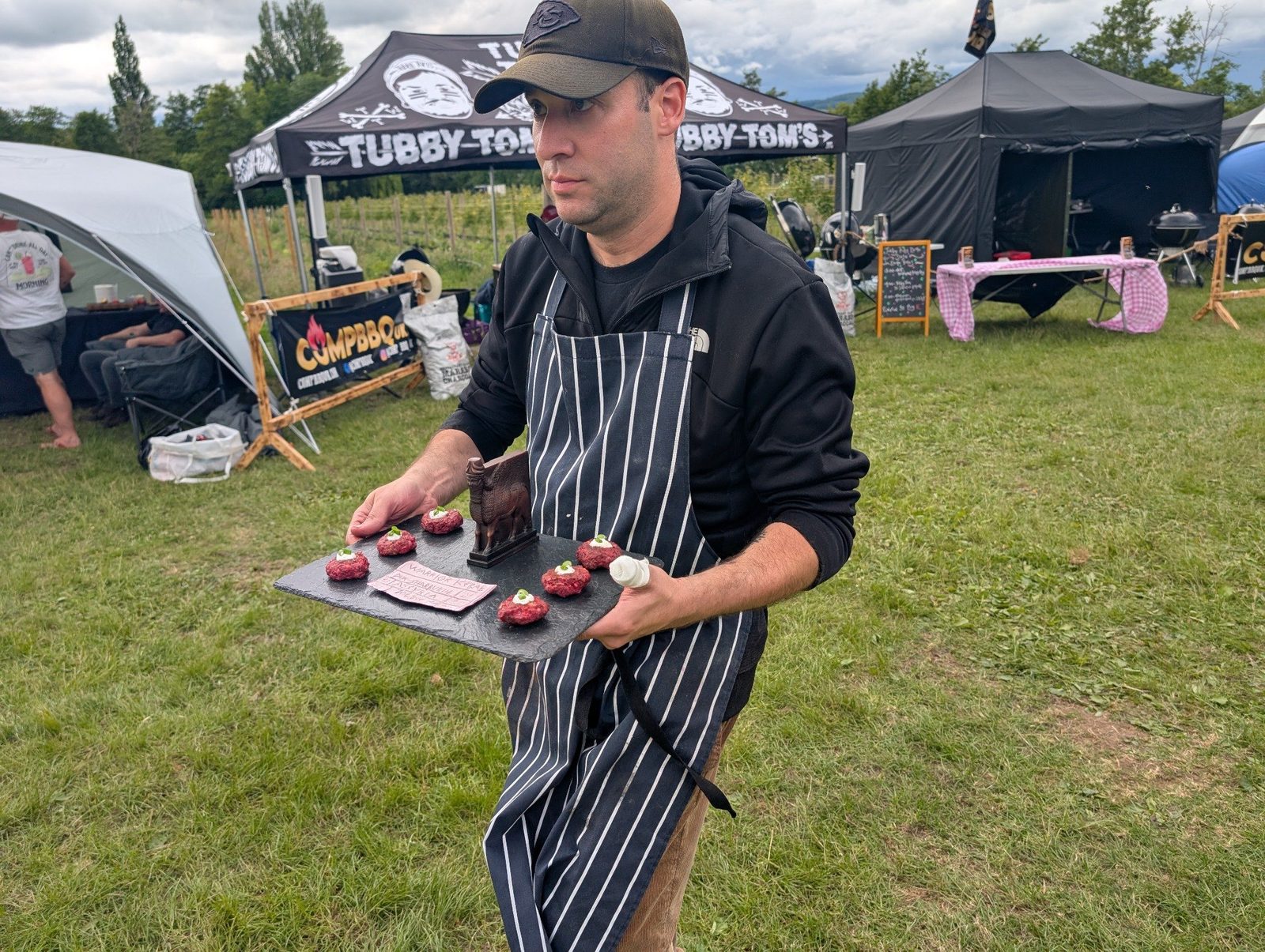 Jared carrying a competition platter